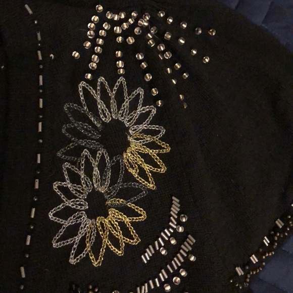 NWT Nanette Lepore size S black knit beaded dress - Picture 4 of 8